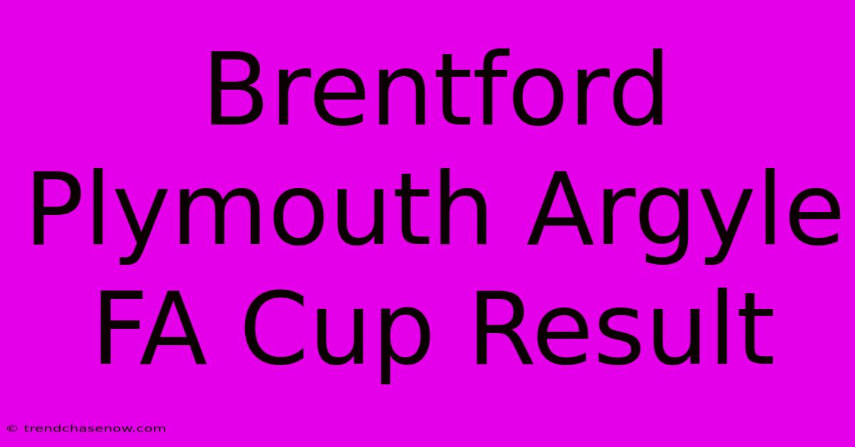 Brentford Plymouth Argyle FA Cup Result