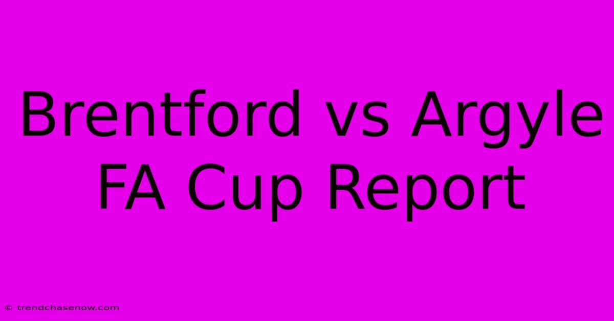 Brentford Vs Argyle FA Cup Report