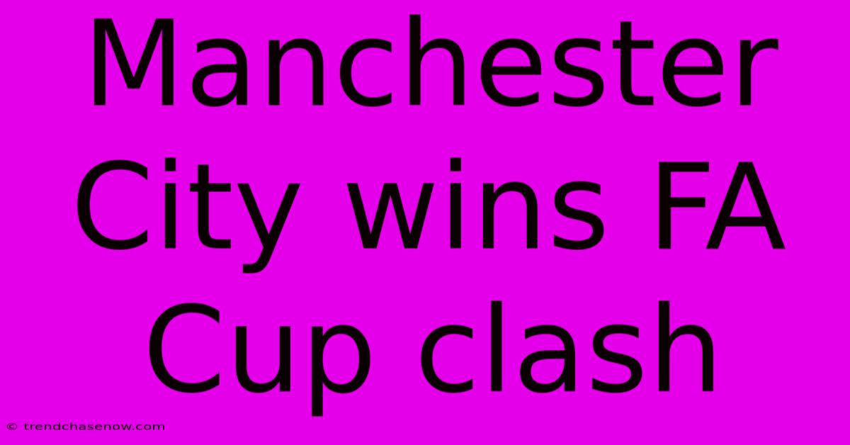 Manchester City Wins FA Cup Clash