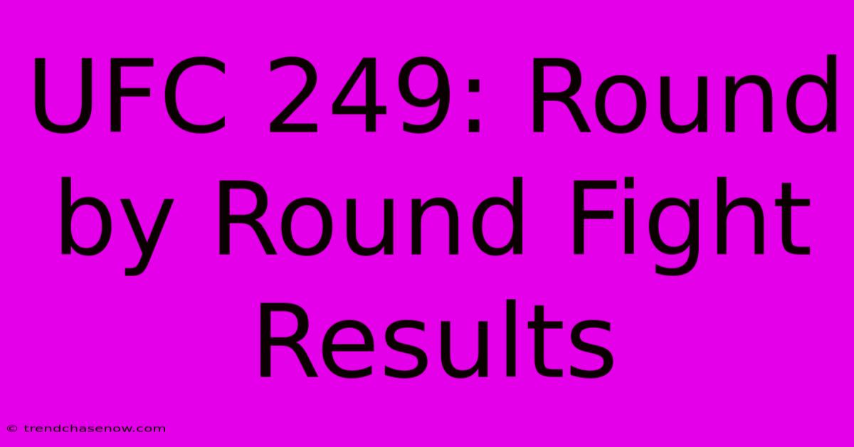 UFC 249: Round By Round Fight Results