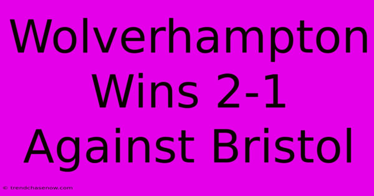 Wolverhampton Wins 2-1 Against Bristol